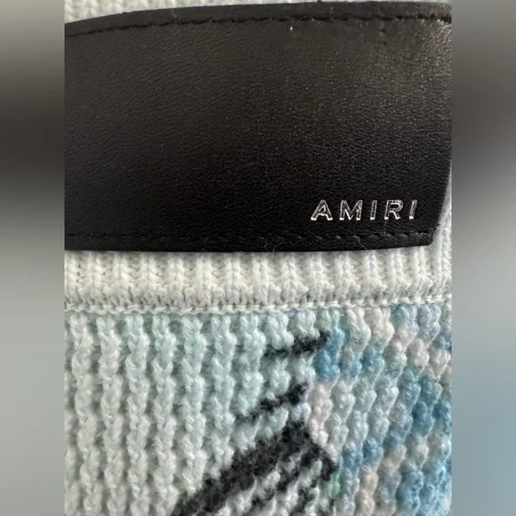 NWT Amiri Paradise Crochet Shorts in Cerulean